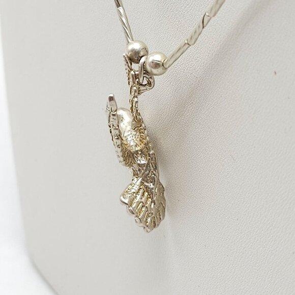Sterling Silver Hummingbird Necklace With Intricate Detailing Tube Chain - Picture 3 of 8